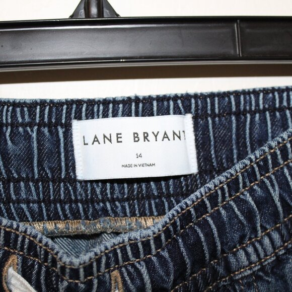 Lane Bryant Women's Pull On Wide Leg Distress Jeans Size 14 - Picture 5 of 9